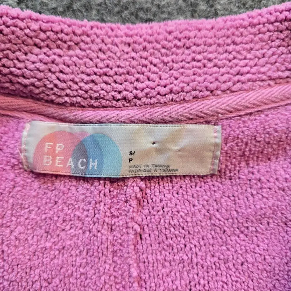 Free People Sweater Women Medium Pink Oversized Textured Long Sleeve Boxy Casual